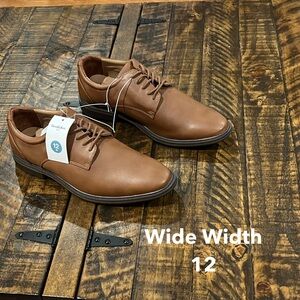 Wide width Brown Leather Oxford Dress Shoes by Targets Goodfellow & Co